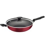 Wok Tramontina Loreto Em Alumínio Antiaderente Starflon Max Com Tampa De Vidro Vermelho 28 Cm 3,3 L