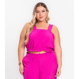 Regata Feminina Plus Size Crepe Light Secret Glam Rosa Plus G1