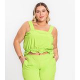 Regata Feminina Plus Size Crepe Light Secret Glam Verde Plus G1