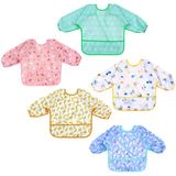 Bebê Bib 5 Peças Bib Baby Waterproof Sleeve Bib Baby With Sleeves Baby Bibs Set Por 0-24 Meses