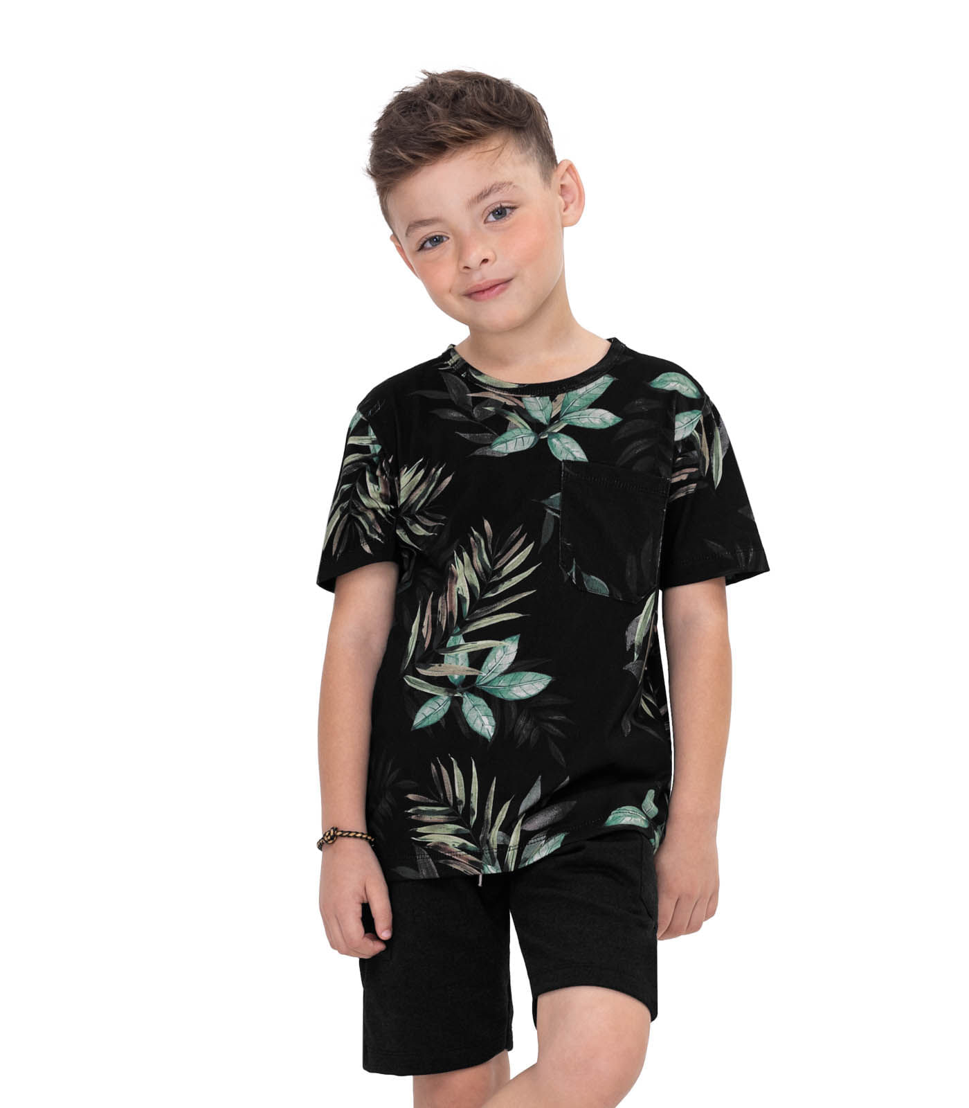 Camiseta Infantil Florida Em Meia Malha Trick Nick Preto 10