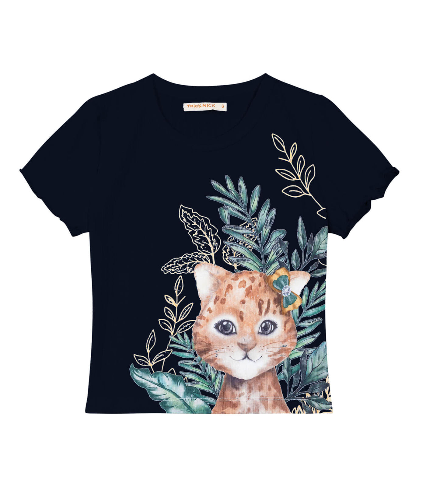 Blusa Infantil Em Ribana Canelada Trick Nick Azul 14