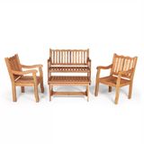 Conjunto Jardim De Madeira Maciça Trento Curvato Natural - Straub Web
