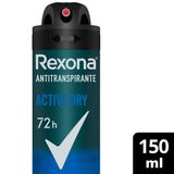 Desodorante Antitranspirante Aerosol Men Rexona Active Dry 150ml