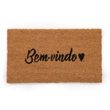 Tapete De Entrada Fibra De Coco 60cm X 33cm Bem-vindo Amor Kapazi