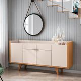 Buffet Balcão Decorativo Albani Sala De Jantar Off White/cinamomo G26 - Gran Belo