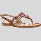 Sandália Infantil Meninas Tiras Pedras Brilhantes Pink Cats 2242 - Caramelo - 31