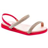 Sandália Infantil Meninas Slide Strass Brilhos Molekinha 2312.253.11085 - Cristal/pink - 30