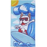 Toalha De Praia Infantil Soft Microfibra Anti Areia 60x110 Bulldog Summer