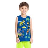 Regata Infantil Masculina Em Meia Malha Rovi Kids Azul 10