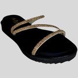 Sandália Pepete Infantil Meninas Tiras Stress Brilhantes Abelhinha 1604 - Preto - 27