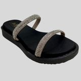 Sandália Pepete Infantil Meninas Stress Brilhantes Abelhinha 1601 - Preto/prata - 29