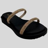 Sandália Pepete Infantil Meninas Stress Brilhantes Abelhinha 1601 - Preto/bronze - 27