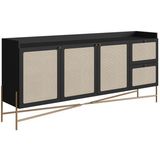 Aparador Balcao Buffet 183 Cm Pes Metal 28935 Oslo Nero Artesano