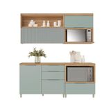 Cozinha Completa Marquesa 4 Peças (2aéreos+2balcões) C4p24 Nature/verde - Nesher