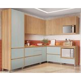 Cozinha Completa Rainha Gourmet 9 Peças (4aéreos+4balcões+1paneleiro) C9p34 Nature/verde - Nesher