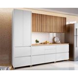 Cozinha Completa Rainha Gourmet 5 Peças (2aéreos+2balcões+1paneleiro) C5p33 Branca/nature - Nesher