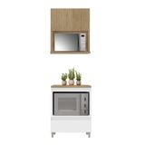 Cozinha Modulada 100% Mdf 2 Peças Nesher Rainha Branco Marrom