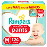 Fralda Descartável Pampers Premium Care Pants M 124 Unidades