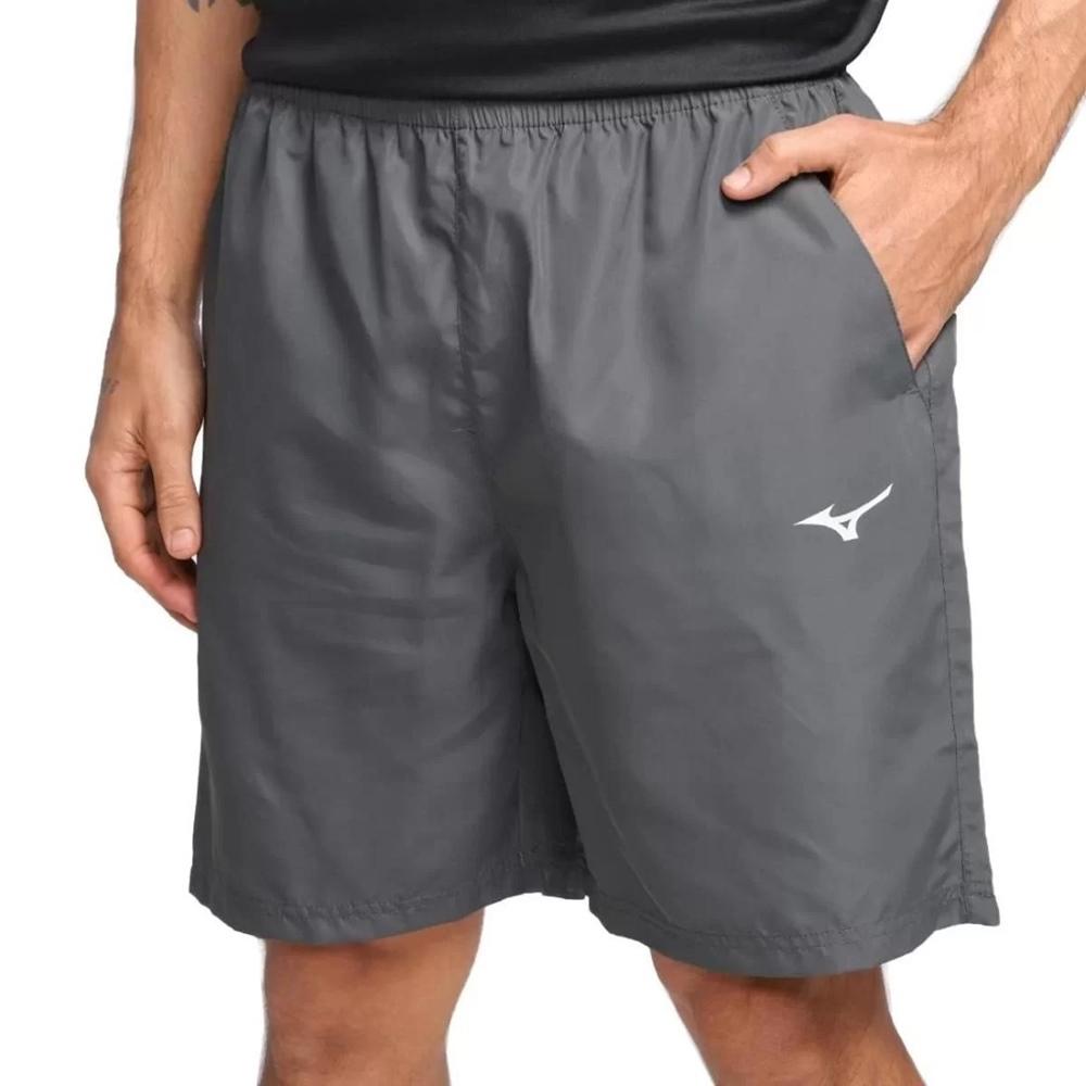 Bermuda Mizuno Masculina Dry Fit Big Logo Esportiva Mnmst3364 Cinza P