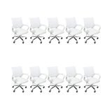 Kit 10 Cadeiras De Escritório Begonia Mesh Ergonômico Branco
