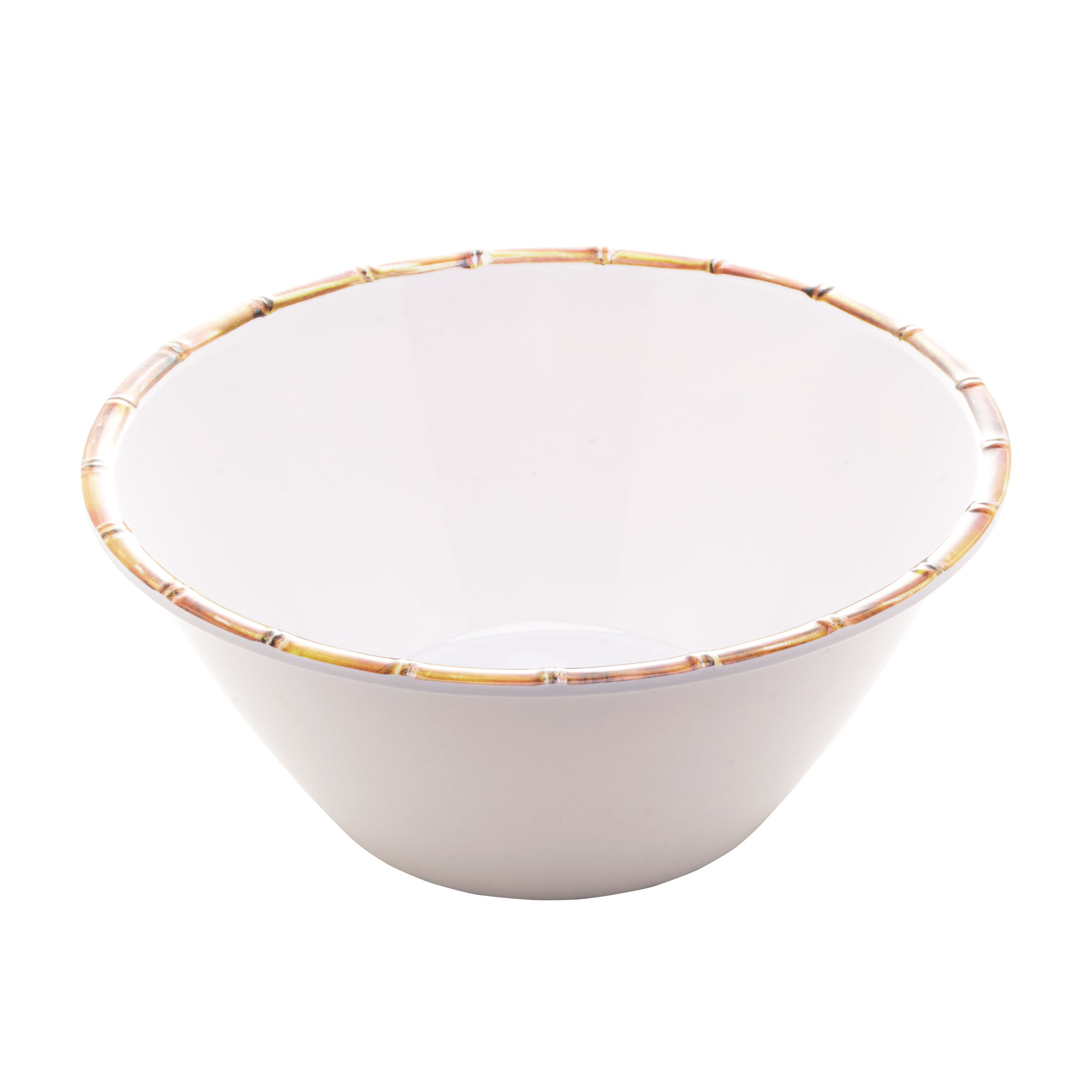 Saladeira De Melamina Bambu Branco 25cm Wolff