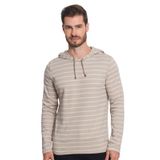 Camiseta Manga Longa Capuz Suedine List Diametro Bege G