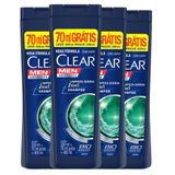 Kit Shampoo Clear Anti-caspa Limpeza Diária 2 Em 1 Leve 400ml Pague 330ml - 4 Unidades