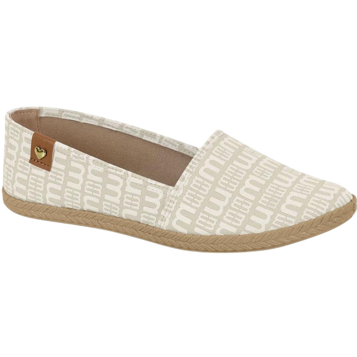 Sapatilha Alpargata Feminina Lona Monograma Moleca 5287.210.25715 - Branco Off - 38