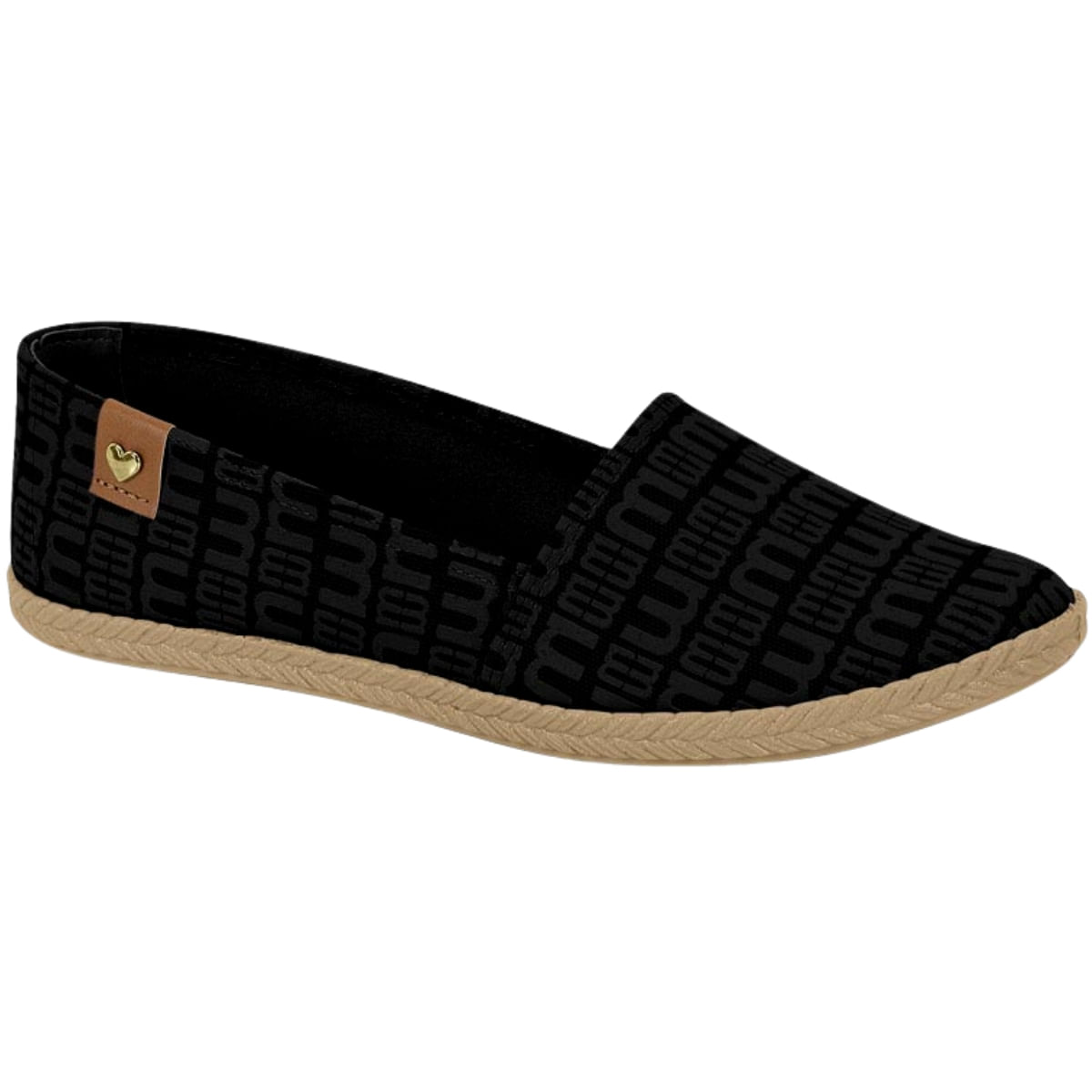 Sapatilha Alpargata Feminina Lona Monograma Moleca 5287.210.25715 - Preto - 38