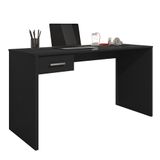 Mesa Home Office Notebook 127cm 1 Gaveta Gávea Preto Trama - Móveis Leão