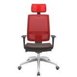 Cadeira Office Brizza Tela Vermelha Com Encosto Assento Facto Dunas Marrom Autocompensador 126cm - 63077