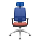 Cadeira Office Brizza Tela Azul Com Encosto Assento Concept Rosé Autocompensador 126cm - 63133