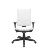 Cadeira Office Brizza Tela Branca Assento Aero Branco Autocompensador Base Standard 120cm - 63728