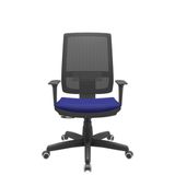 Cadeira Office Brizza Tela Preta Assento Aero Azul Relaxplax Base Standard 120cm - 63859