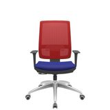 Cadeira Office Brizza Tela Vermelha Assento Aero Azul Relaxplax Base Aluminio 120cm - 63824