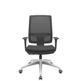 Cadeira Office Brizza Tela Preta Assento Aero Preto Relaxplax Base Aluminio 120cm - 63815