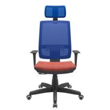 Cadeira Office Brizza Tela Azul Com Encosto Assento Concept Rose Relaxplax Base Standard 126cm - 63650