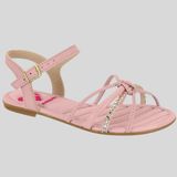 Sandália Infantil Meninas Tiras Molekinha 2157.888.26981 Rosa - Rosa/creme - 30