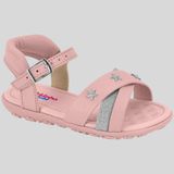 Sandália Infantil Meninas Tiras Molekinha 2121.145.14996 Rosa - Rosa/prata - 19