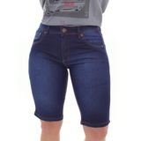 Bermuda Oversized Jeans Simples Cotton Feminina