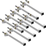 10 Suportes Refletor Base Reta Braço 30 Cm 10 Cjts - Branco