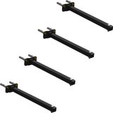 04 Suportes Refletor Base Reta Braço 30 Cm 4 Cjts - Preto