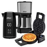 Kit Black Inox Oster - Cafeteira - Chaleira Digital E Máquina De Waffle - 220v