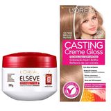 Kit Creme De Tratamento Elseve Reparação Total 5 300g E Tintura Creme Casting Creme Gloss L&#39;oréal Louro Champagne 810