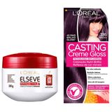 Kit Creme De Tratamento Elseve Reparação Total 5 300g E Tintura Creme Casting Creme Gloss L&#39;oréal Ameixa 316