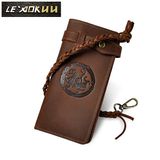 Masculino Casual Bifold Genuine Leather Wallet Fashion Organizer