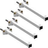 04 Suportes Refletor Base Reta Braço 60 Cm 4 Cjts - Branco