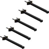 05 Suportes Refletor Base Reta Braço 60 Cm 5 Cjts - Preto