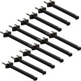 12 Suportes Refletor Base Reta Braço 60 Cm 12 Cjts - Preto